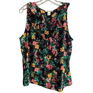 White House Black Market Vibrant Floral Dress Top Size Large